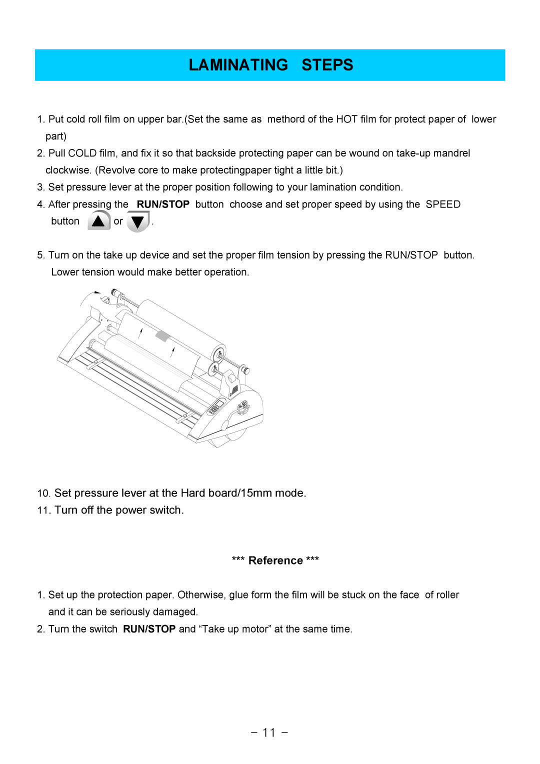 Royal Sovereign 1650C, RSC-1650H owner manual Laminating Steps, Reference 