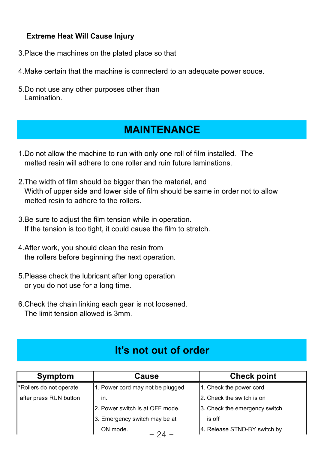 Royal Sovereign RSH-1050, 1650, RSR-685 owner manual Maintenance, Extreme Heat Will Cause Injury 