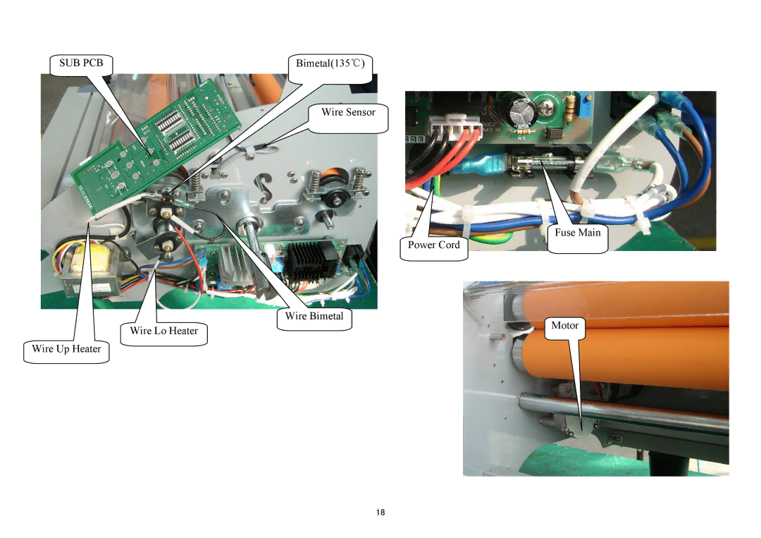 Royal Sovereign RSH-380SL service manual Sub Pcb, Bimetal135 