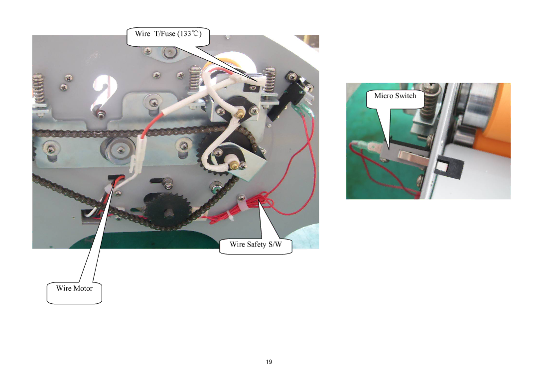 Royal Sovereign RSH-380SL service manual Wire T/Fuse Micro Switch Wire Safety S/W Wire Motor 