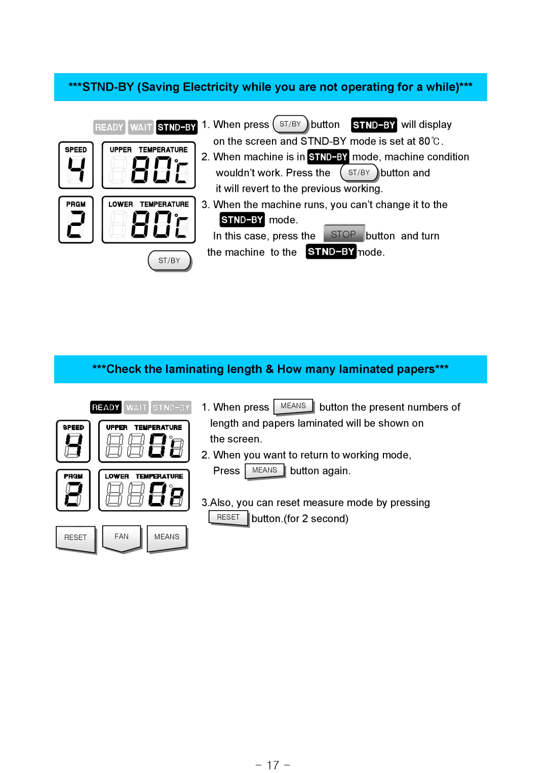 Royal Sovereign RSS-685, RSS-1050, RSS-1200 owner manual Check the laminating length & How many laminated papers 