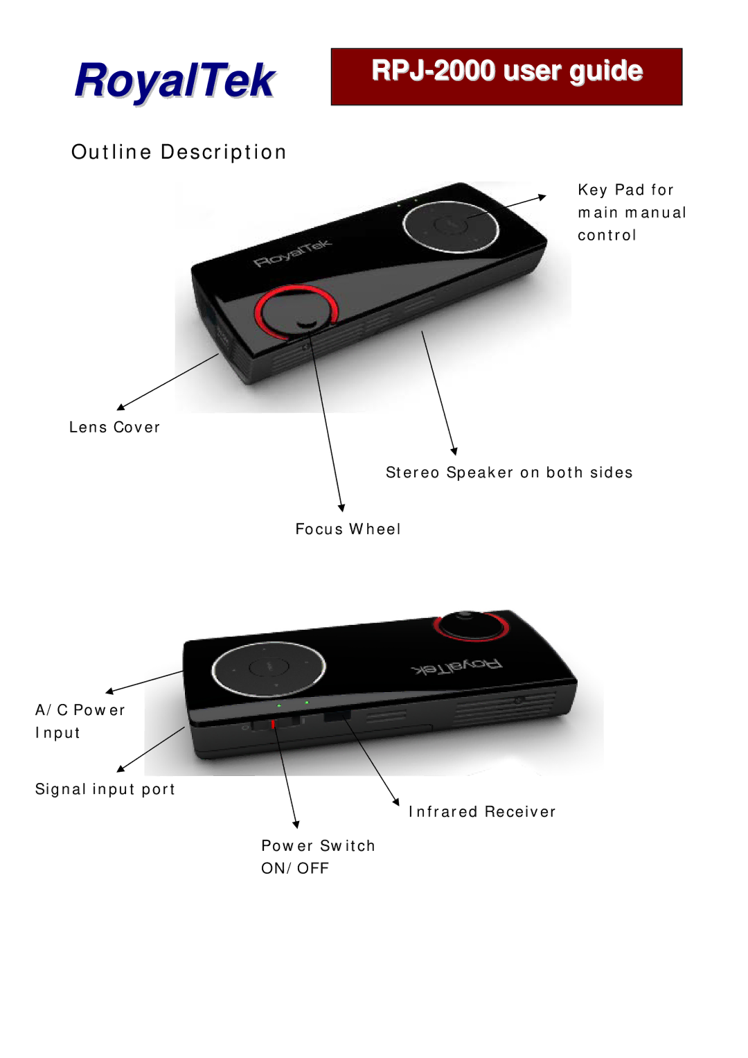 RoyalTek RPJ-2000 manual RoyalTek, Outline Description 