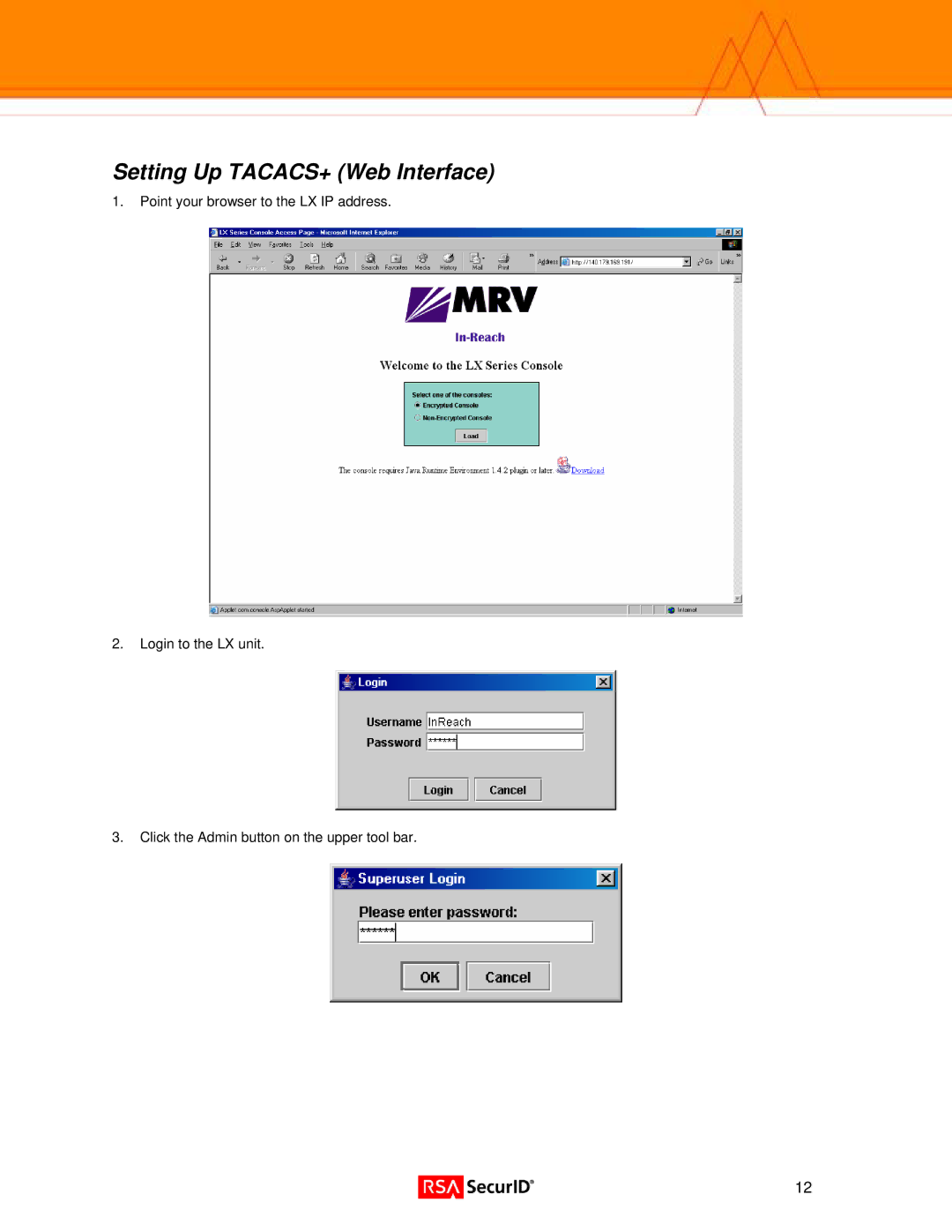 RSA Security 3.6.0 manual Setting Up TACACS+ Web Interface 