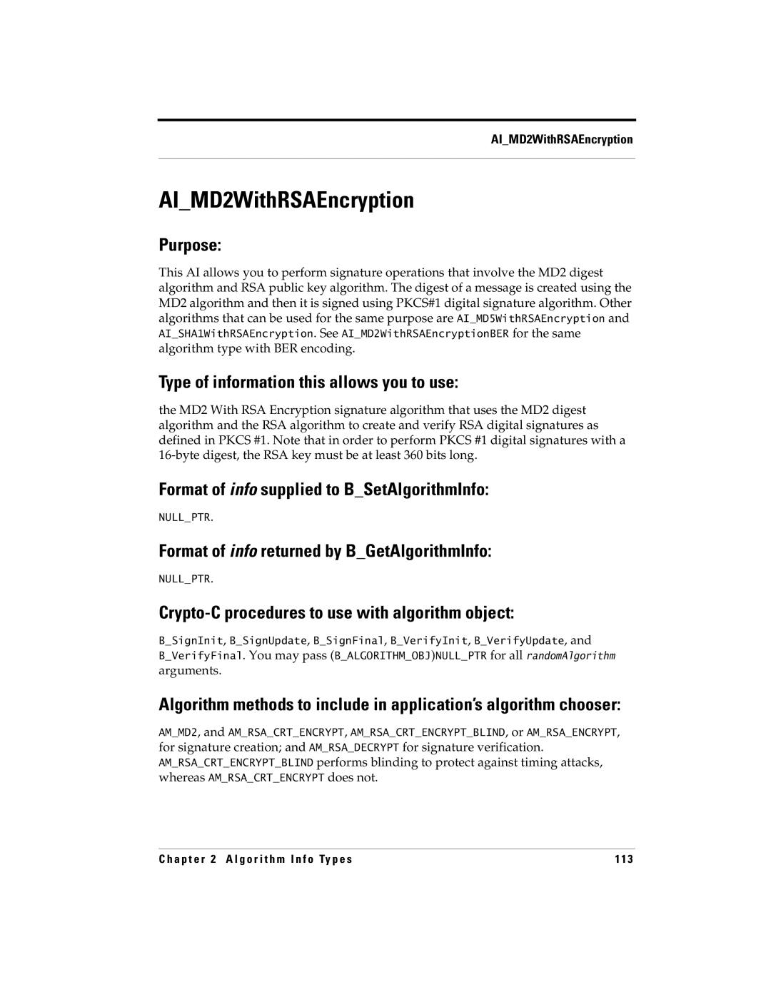 RSA Security 5 manual AIMD2WithRSAEncryption 