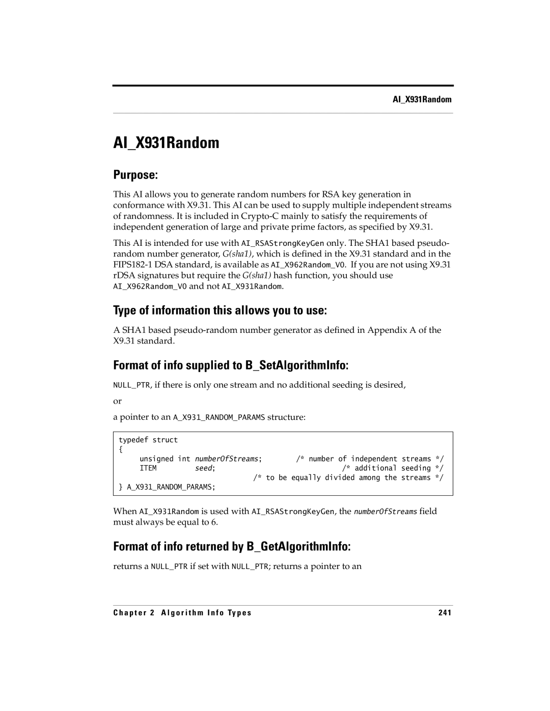 RSA Security 5 manual AIX931Random, Seed 