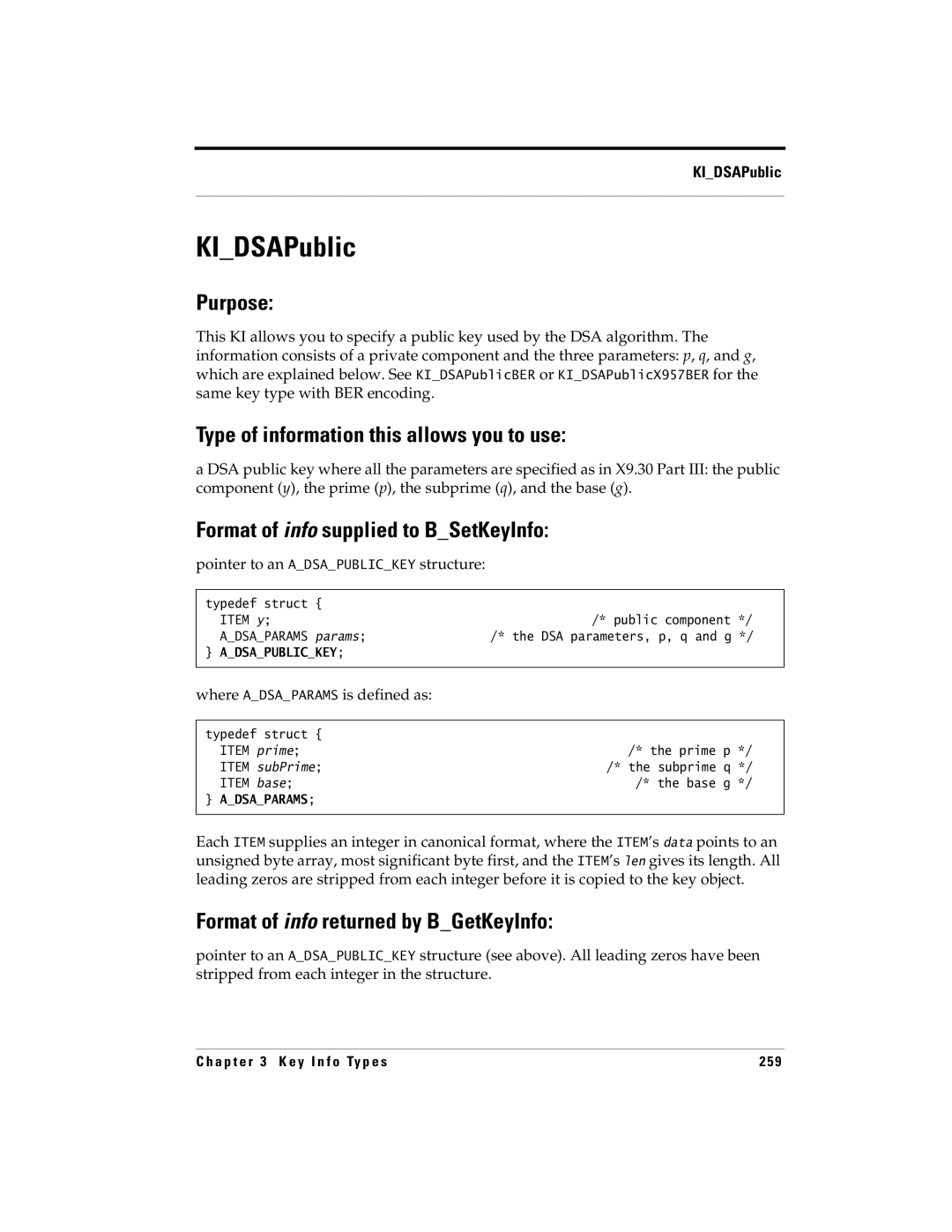 RSA Security 5 manual KIDSAPublic, Pointer to an Adsapublickey structure 