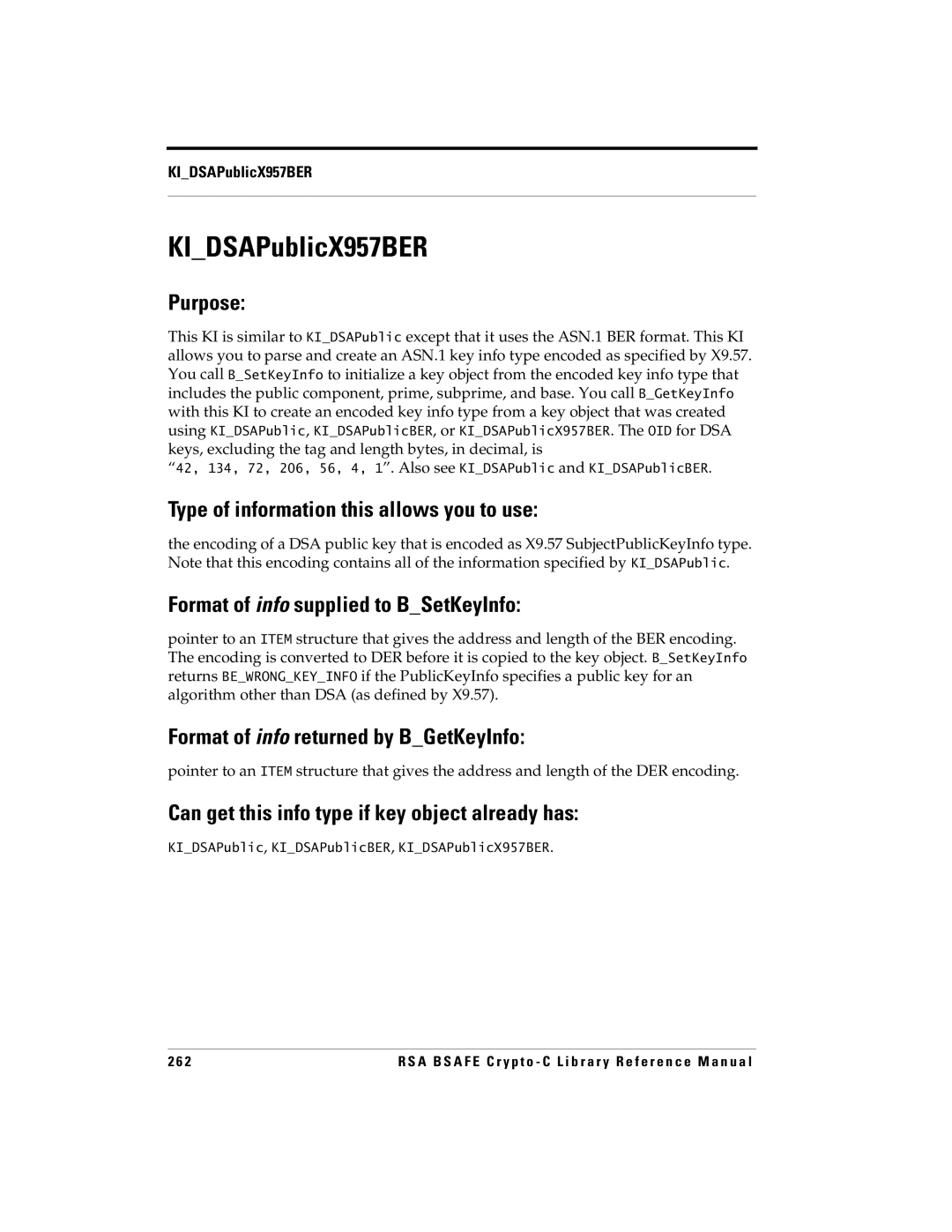 RSA Security manual KIDSAPublicX957BER 