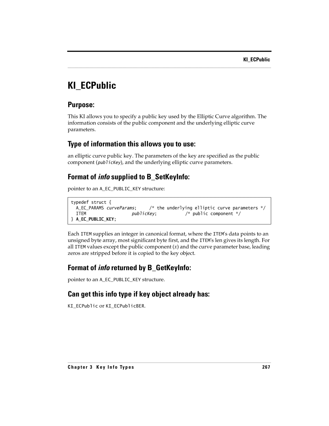 RSA Security 5 manual KIECPublic, Pointer to an Aecpublickey structure 