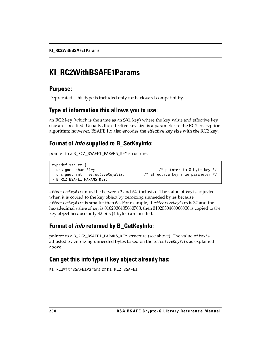 RSA Security 5 manual KIRC2WithBSAFE1Params 