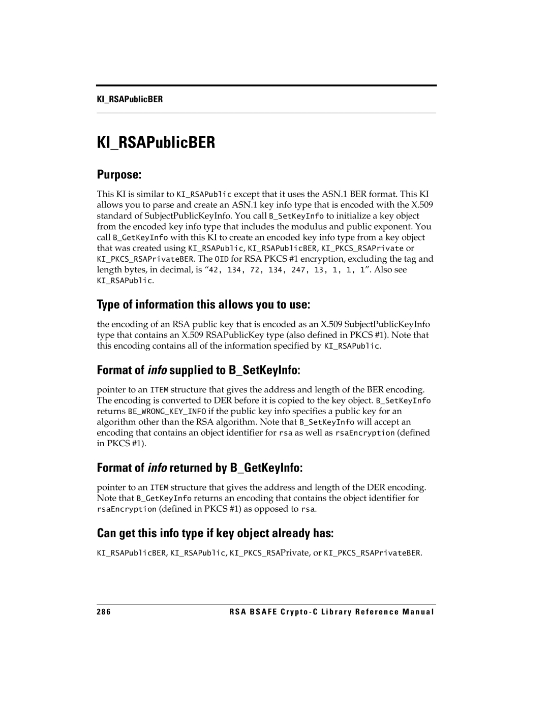 RSA Security 5 manual KIRSAPublicBER 