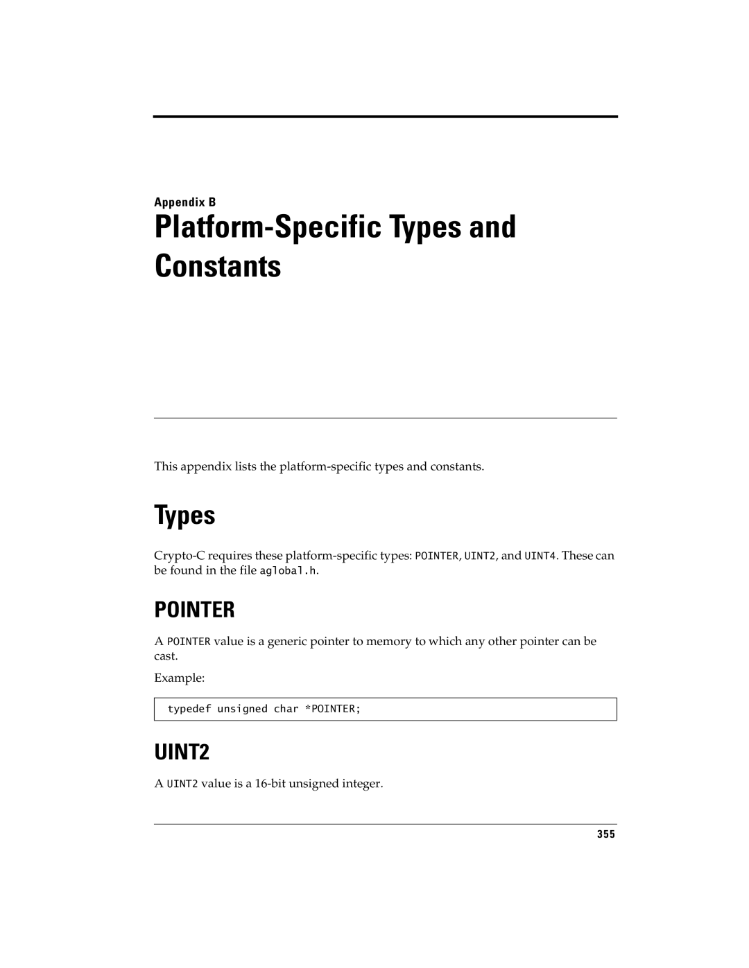 RSA Security 5 manual Pointer, UINT2 value is a 16-bit unsigned integer 