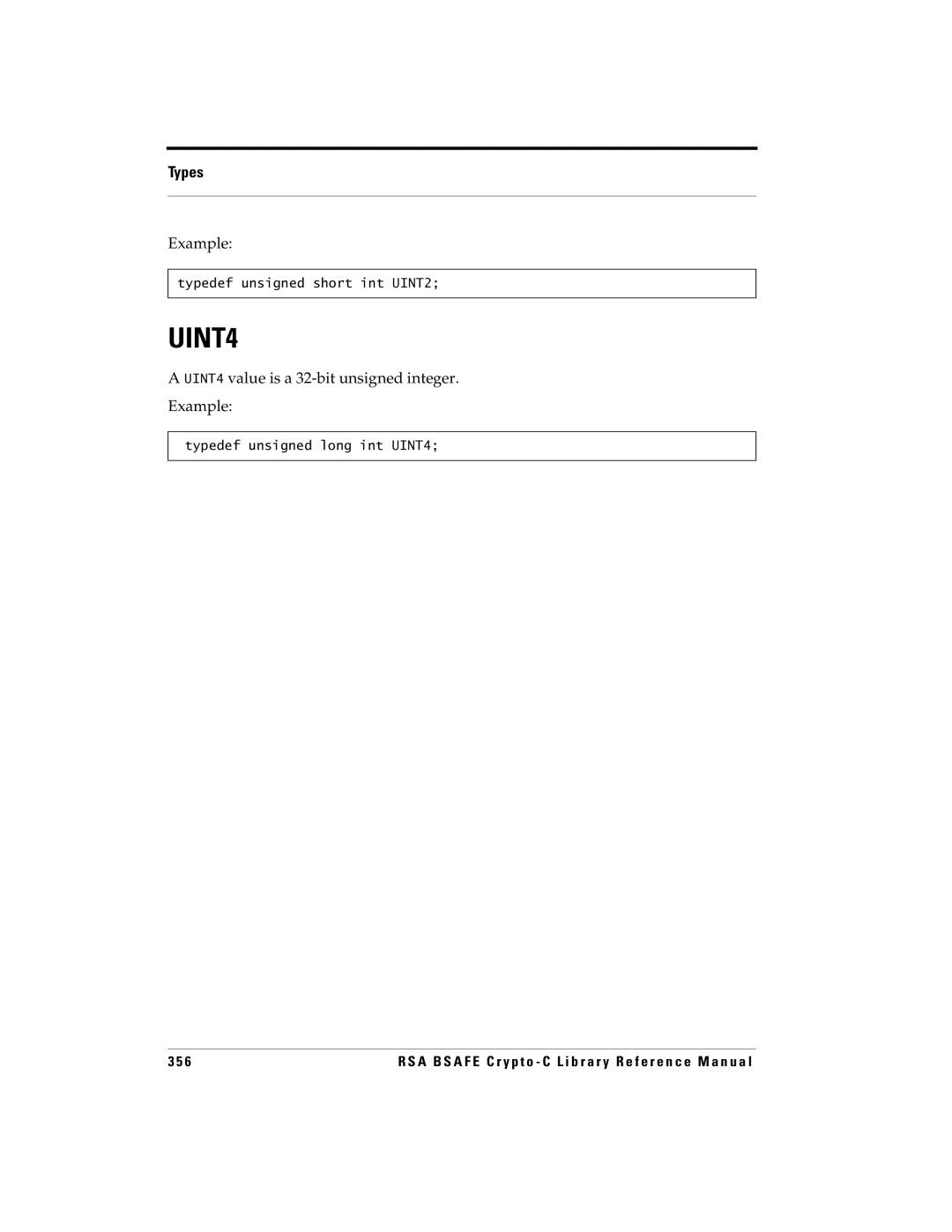 RSA Security 5 manual UINT4 value is a 32-bit unsigned integer Example 