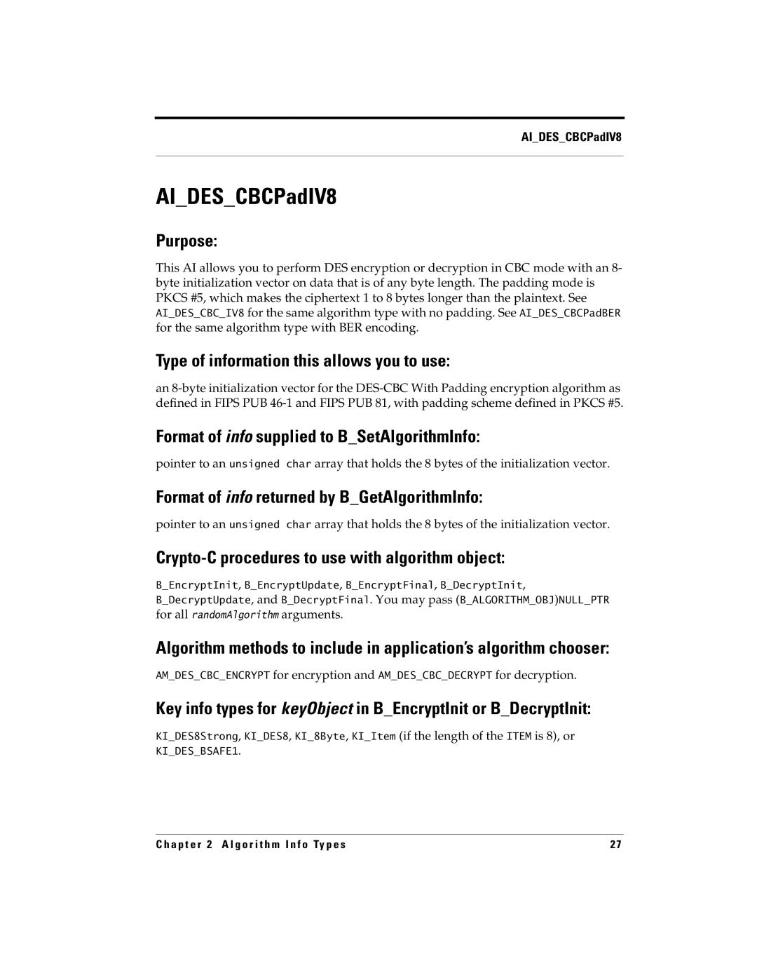 RSA Security 5 manual AIDESCBCPadIV8 