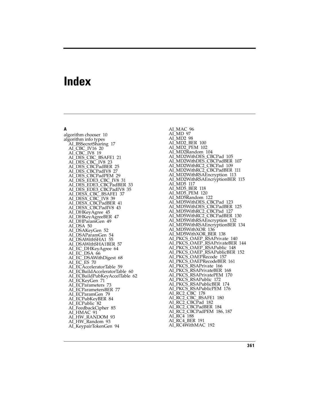 RSA Security 5 manual Index 