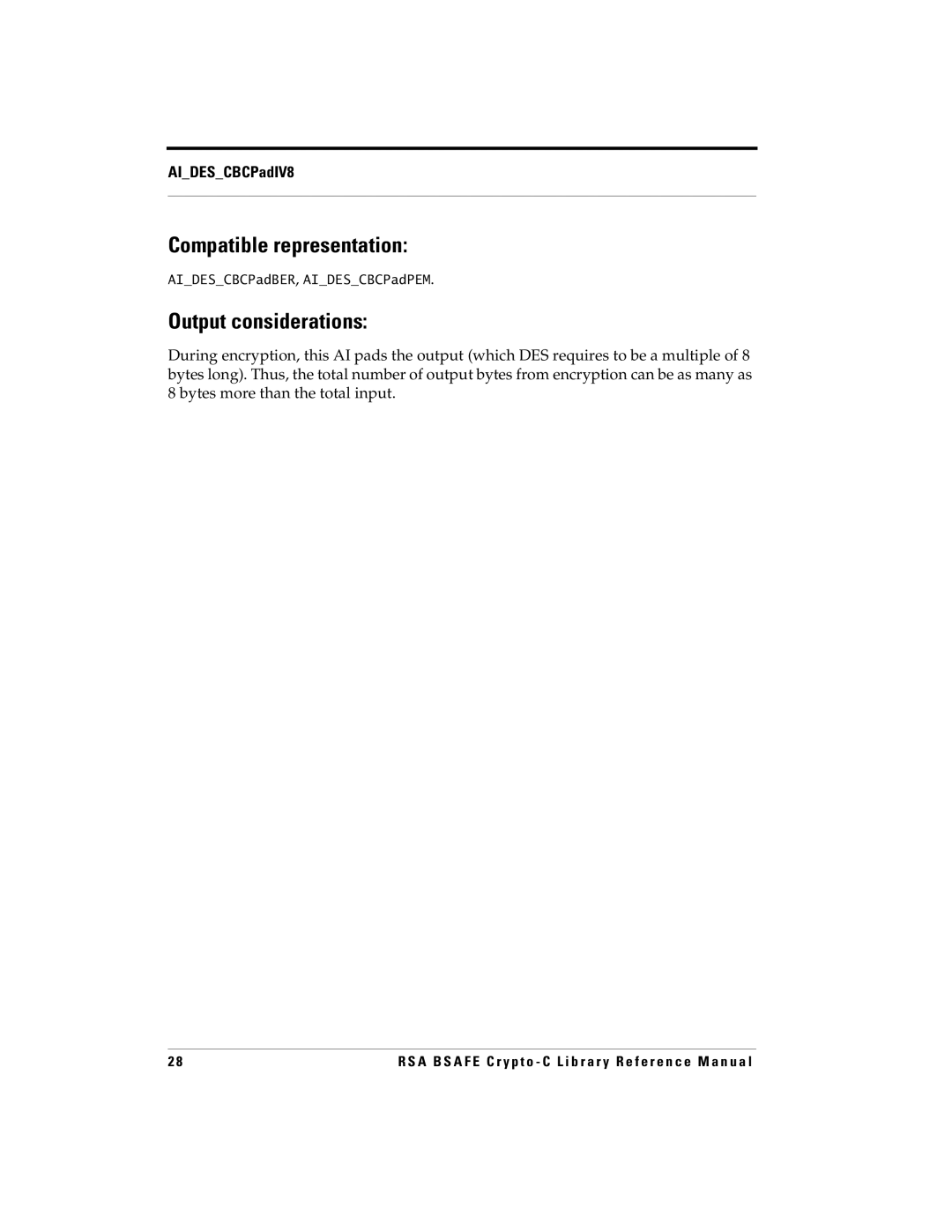 RSA Security 5 manual AIDESCBCPadBER, AIDESCBCPadPEM 