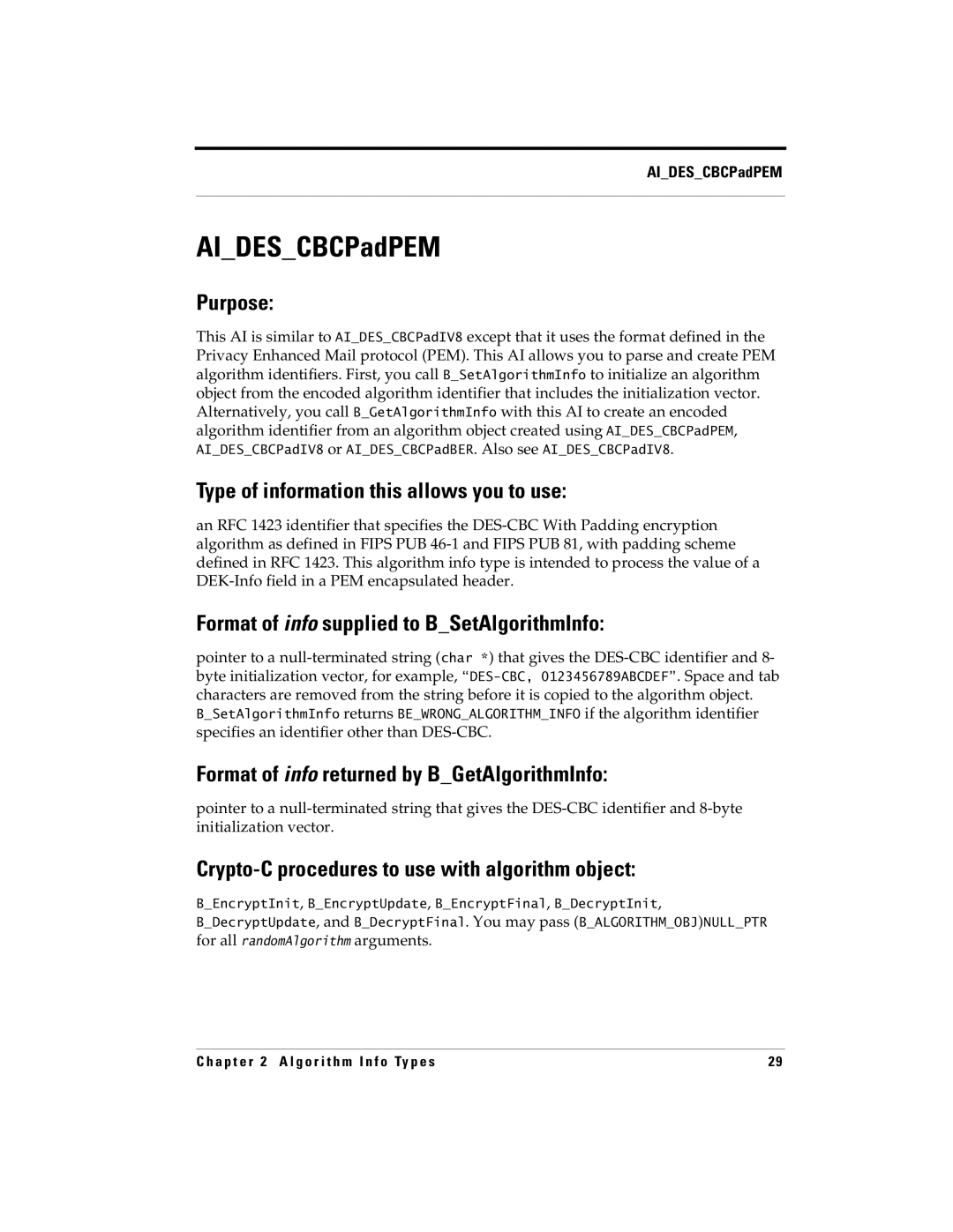 RSA Security 5 manual AIDESCBCPadPEM 