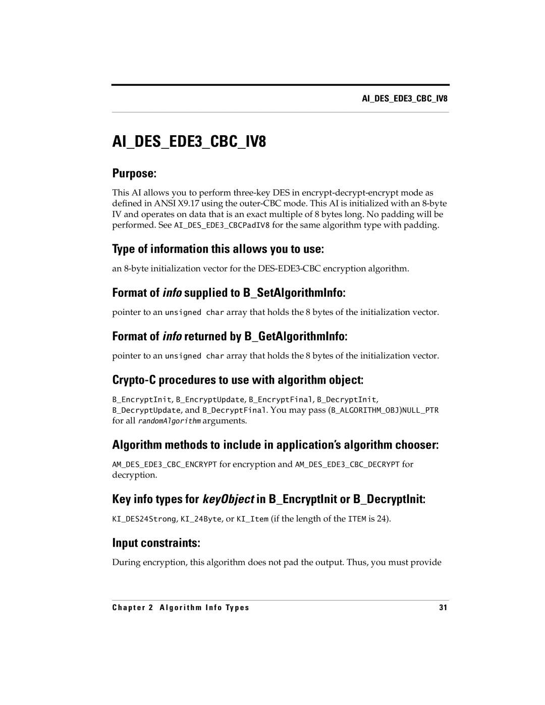 RSA Security 5 manual AIDESEDE3CBCIV8, Decryption 