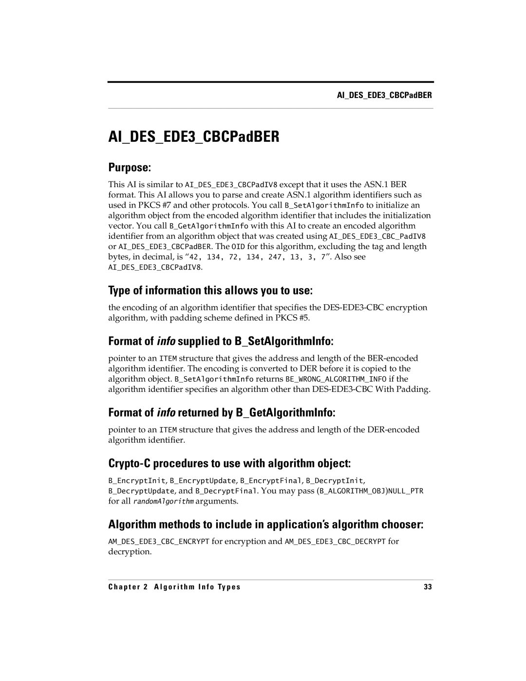 RSA Security 5 manual AIDESEDE3CBCPadBER 