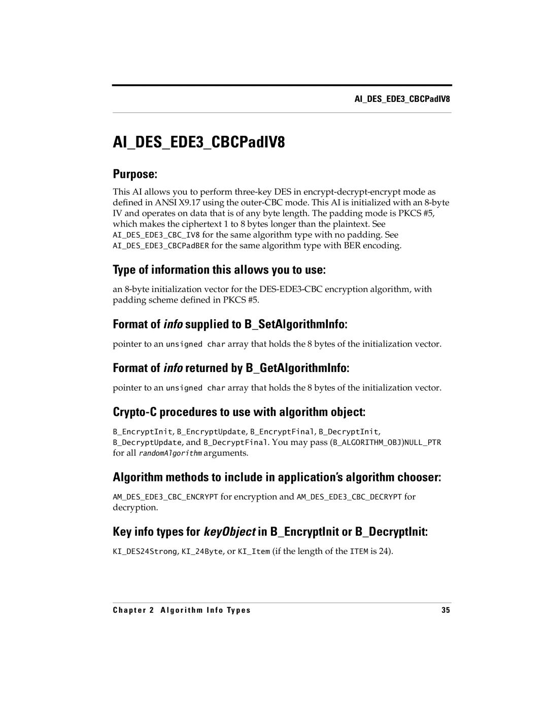 RSA Security 5 manual AIDESEDE3CBCPadIV8 