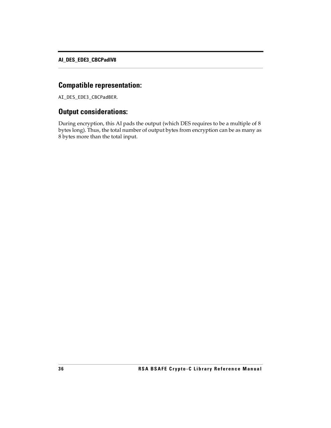 RSA Security 5 manual AIDESEDE3CBCPadBER 