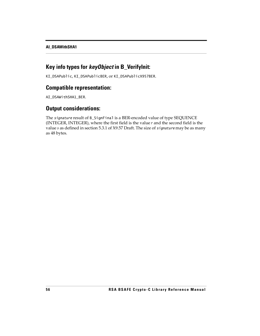 RSA Security 5 manual AIDSAWithSHA1BER 