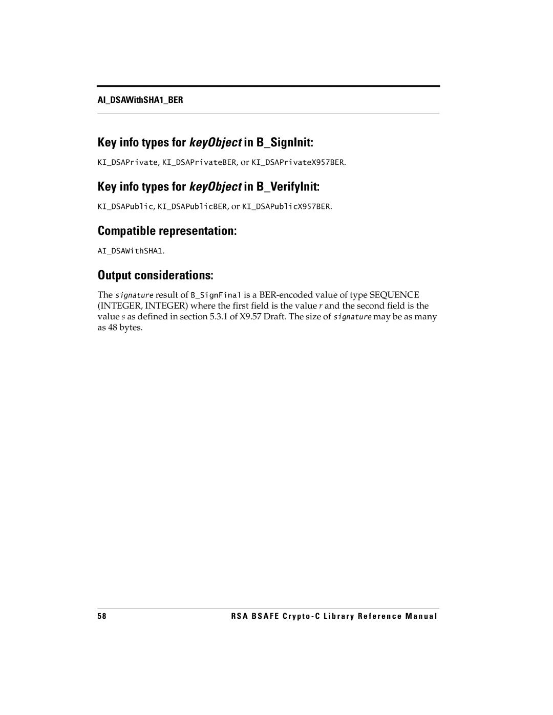 RSA Security 5 manual AIDSAWithSHA1 