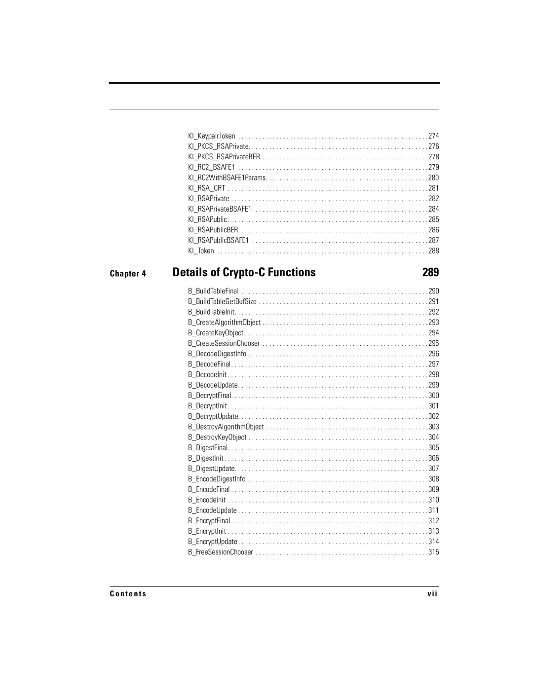 RSA Security 5 manual Details of Crypto-C Functions 289 