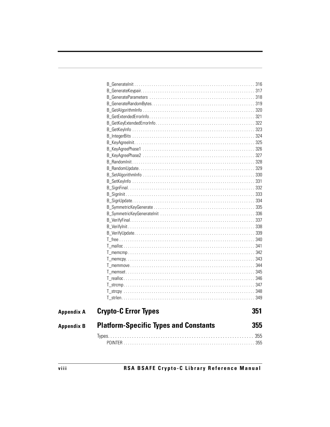 RSA Security manual Crypto-C Error Types 351 