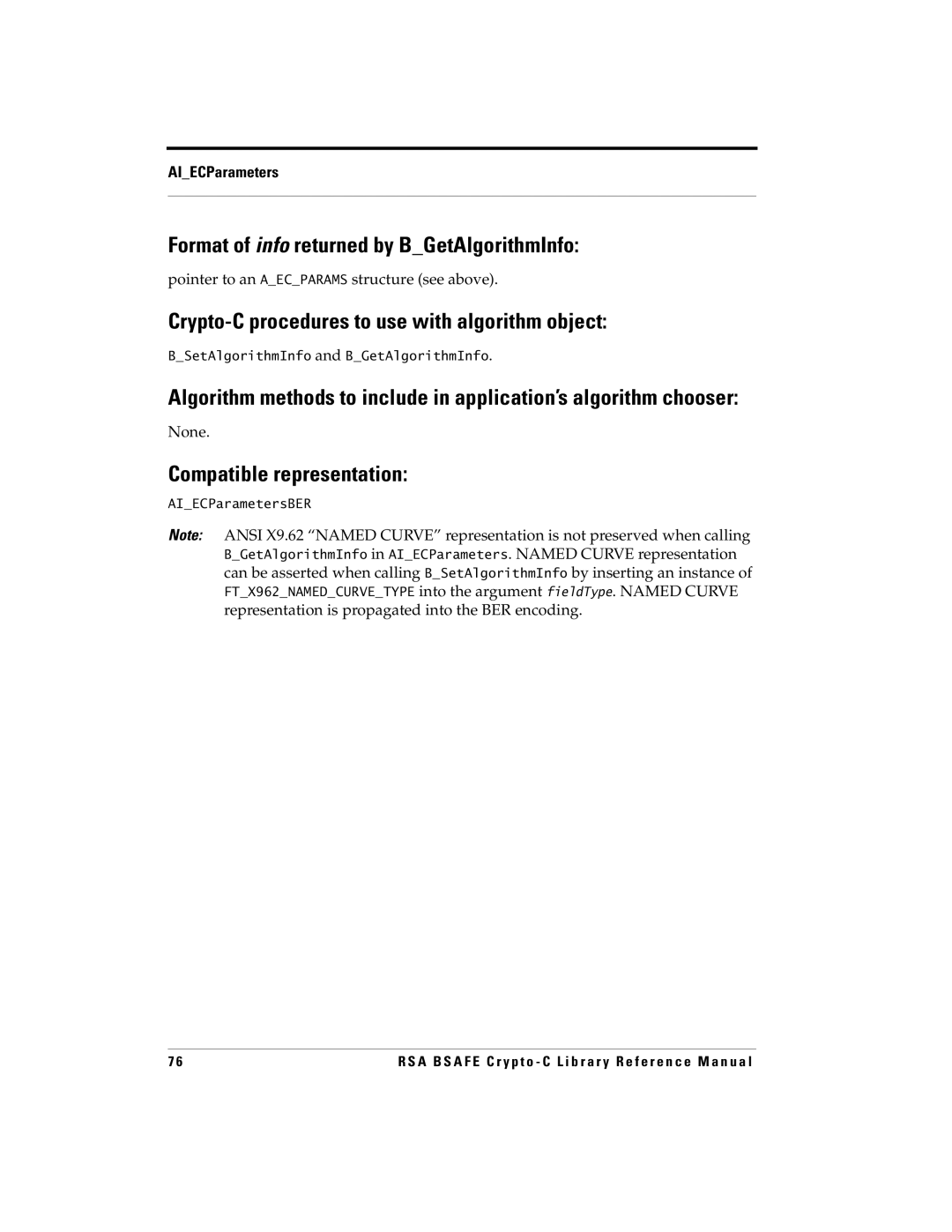 RSA Security 5 manual Pointer to an Aecparams structure see above, None 