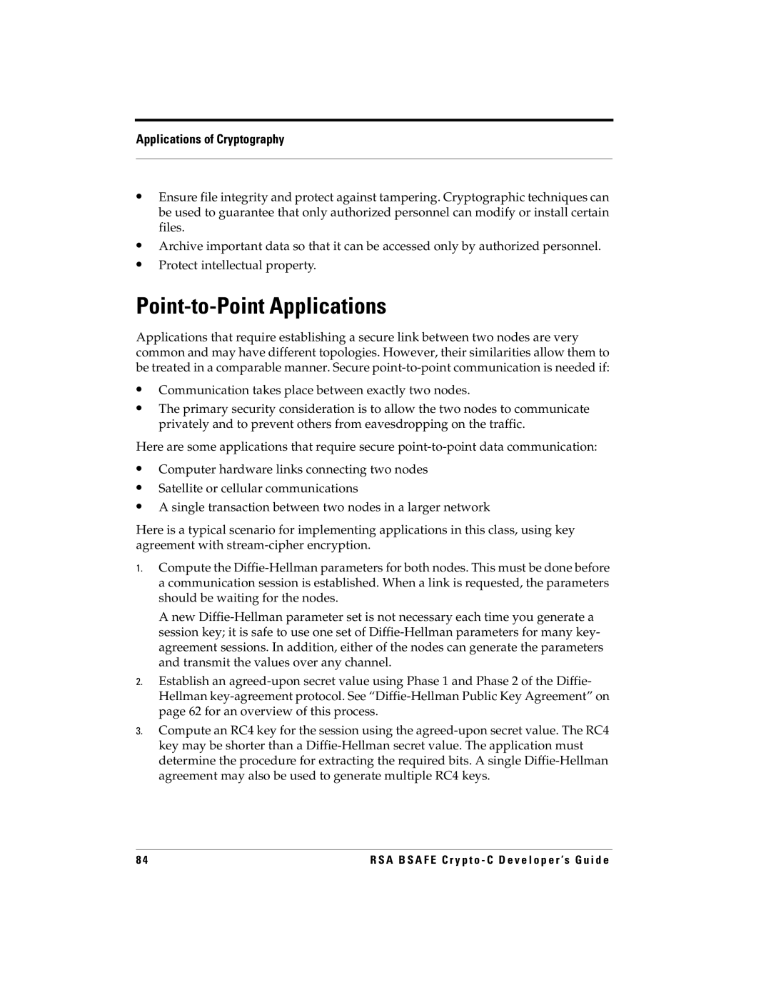 RSA Security 5.2.2 manual Point-to-Point Applications 