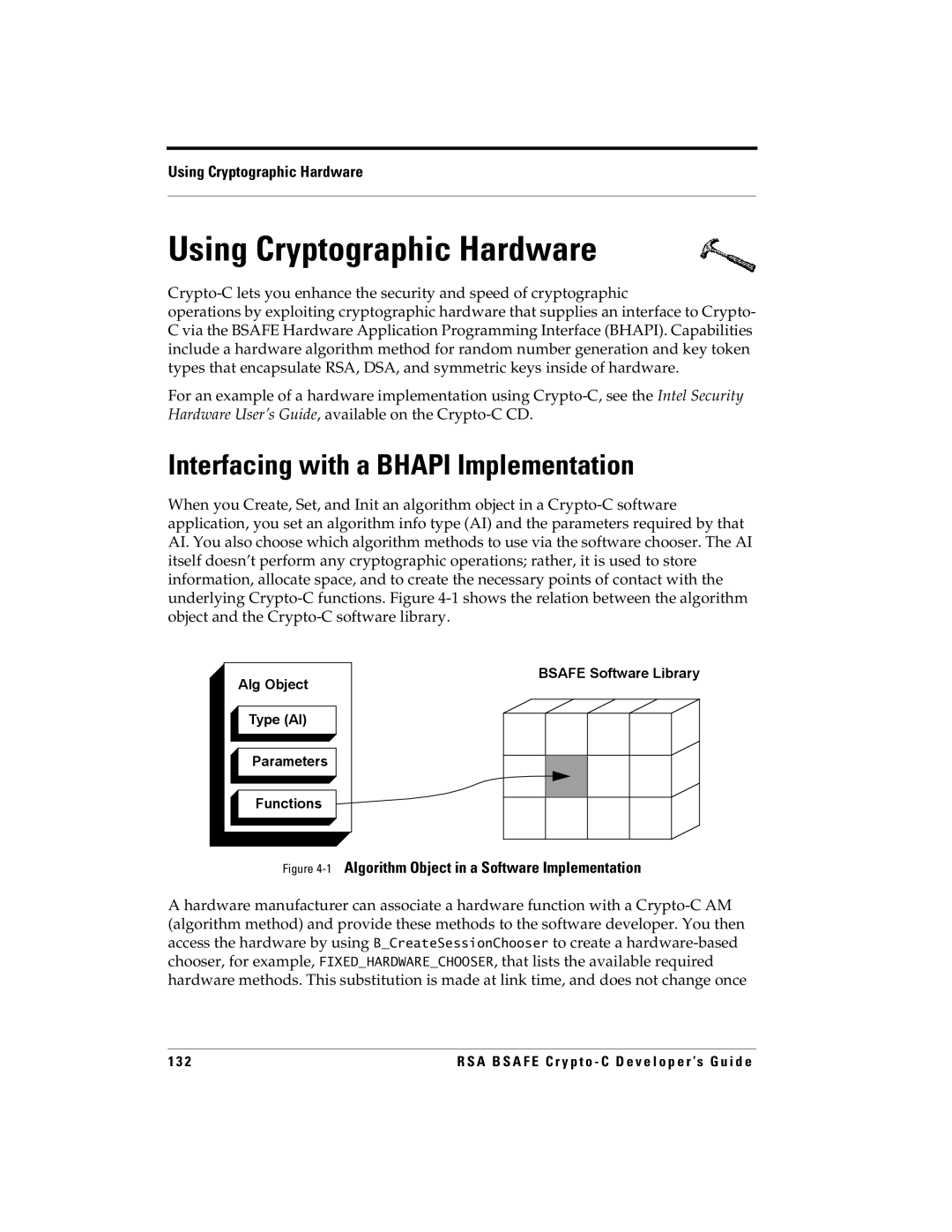 RSA Security 5.2.2 manual Using Cryptographic Hardware, Interfacing with a Bhapi Implementation 