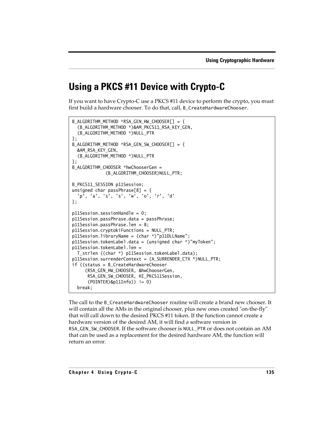 RSA Security 5.2.2 manual Using a Pkcs #11 Device with Crypto-C, Break 