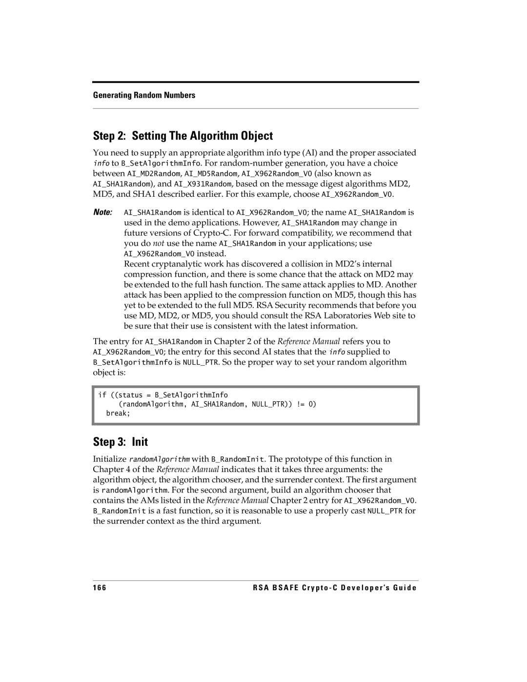 RSA Security 5.2.2 manual Setting The Algorithm Object 