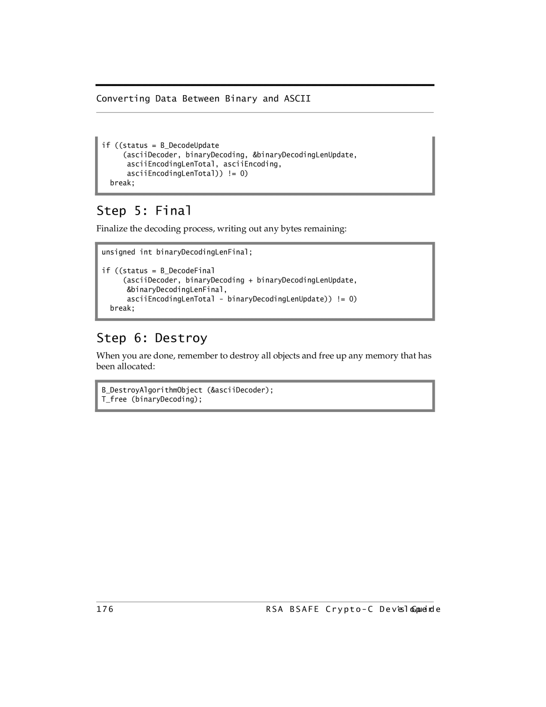 RSA Security 5.2.2 manual BDestroyAlgorithmObject &asciiDecoder Tfree binaryDecoding 