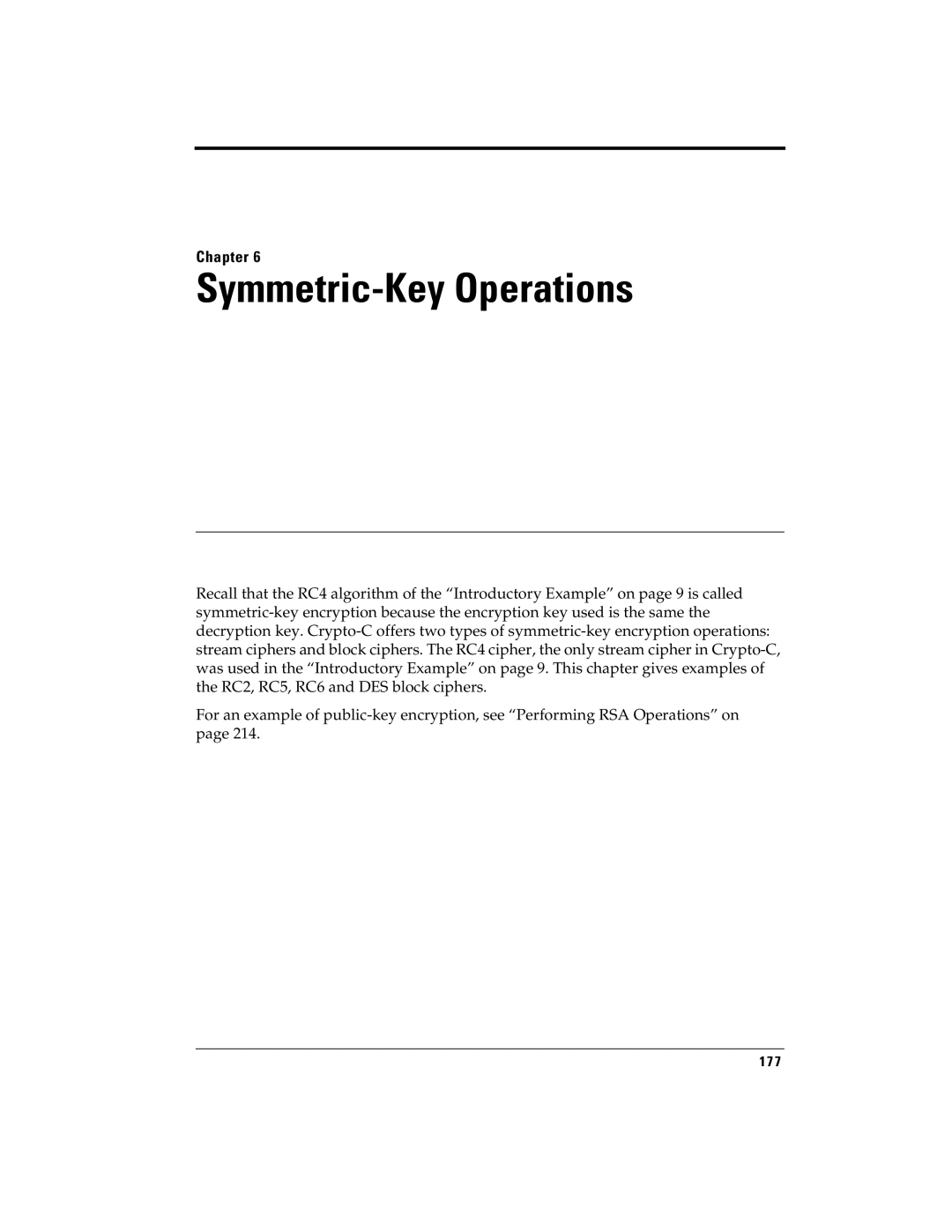 RSA Security 5.2.2 manual Symmetric-Key Operations 