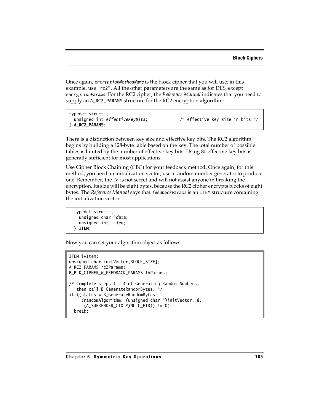 RSA Security 5.2.2 manual Now you can set your algorithm object as follows, Unsigned int 