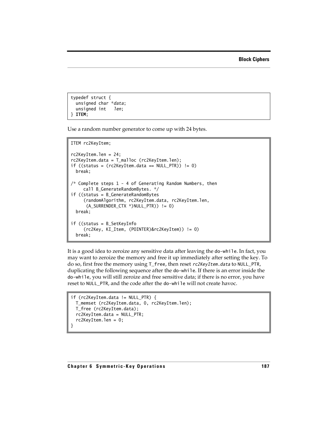 RSA Security 5.2.2 manual Use a random number generator to come up with 24 bytes, If rc2KeyItem.data != Nullptr 