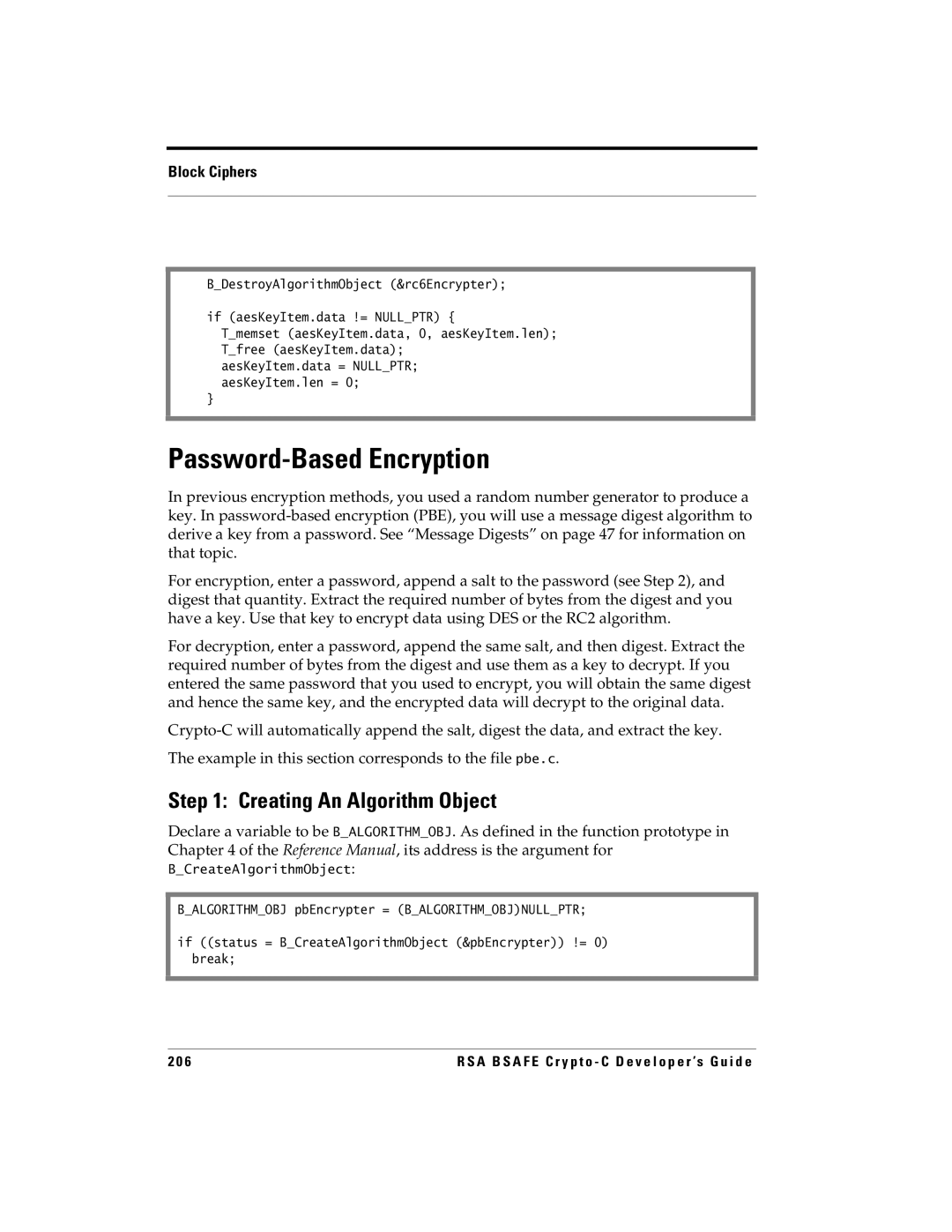 RSA Security 5.2.2 manual Password-Based Encryption 