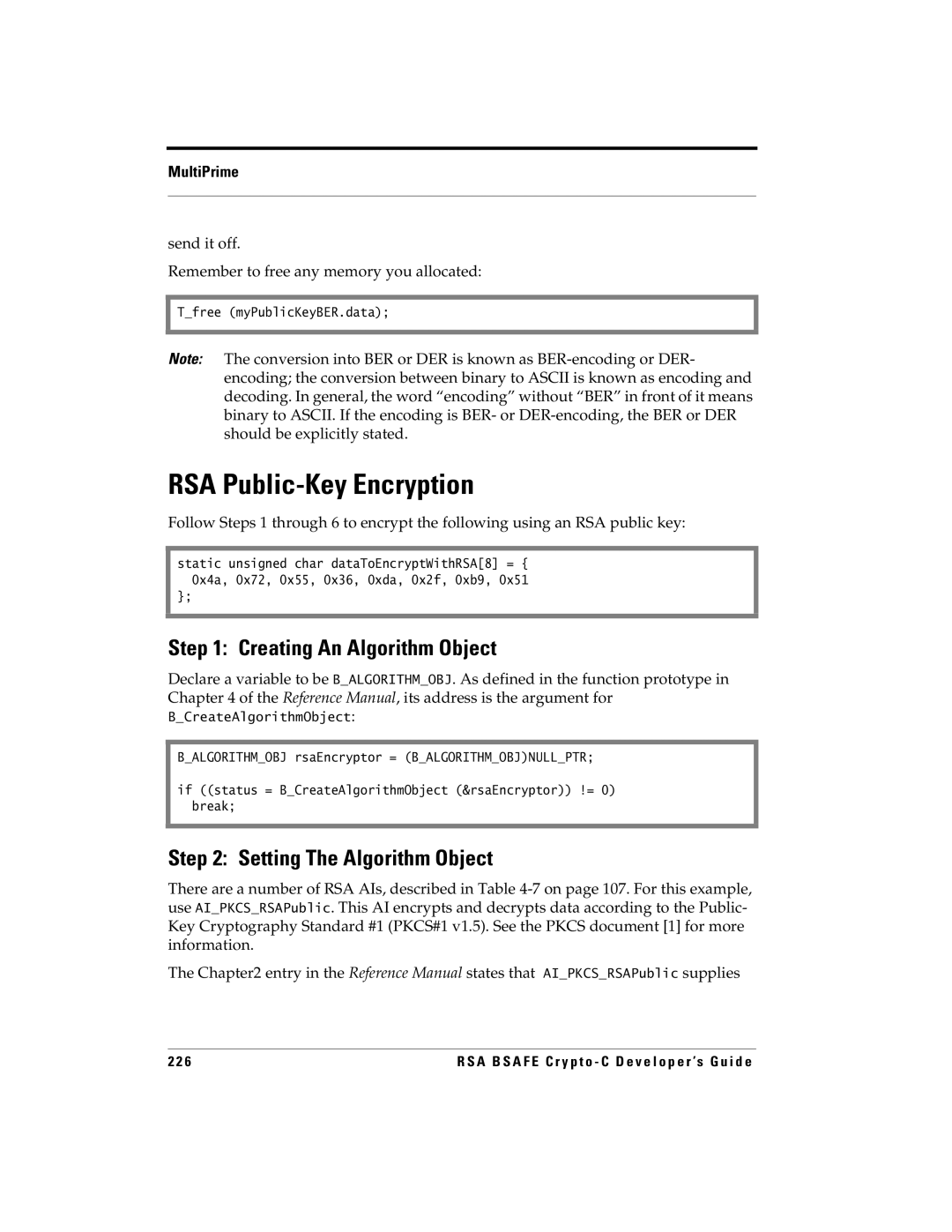 RSA Security 5.2.2 manual RSA Public-Key Encryption, Send it off Remember to free any memory you allocated 