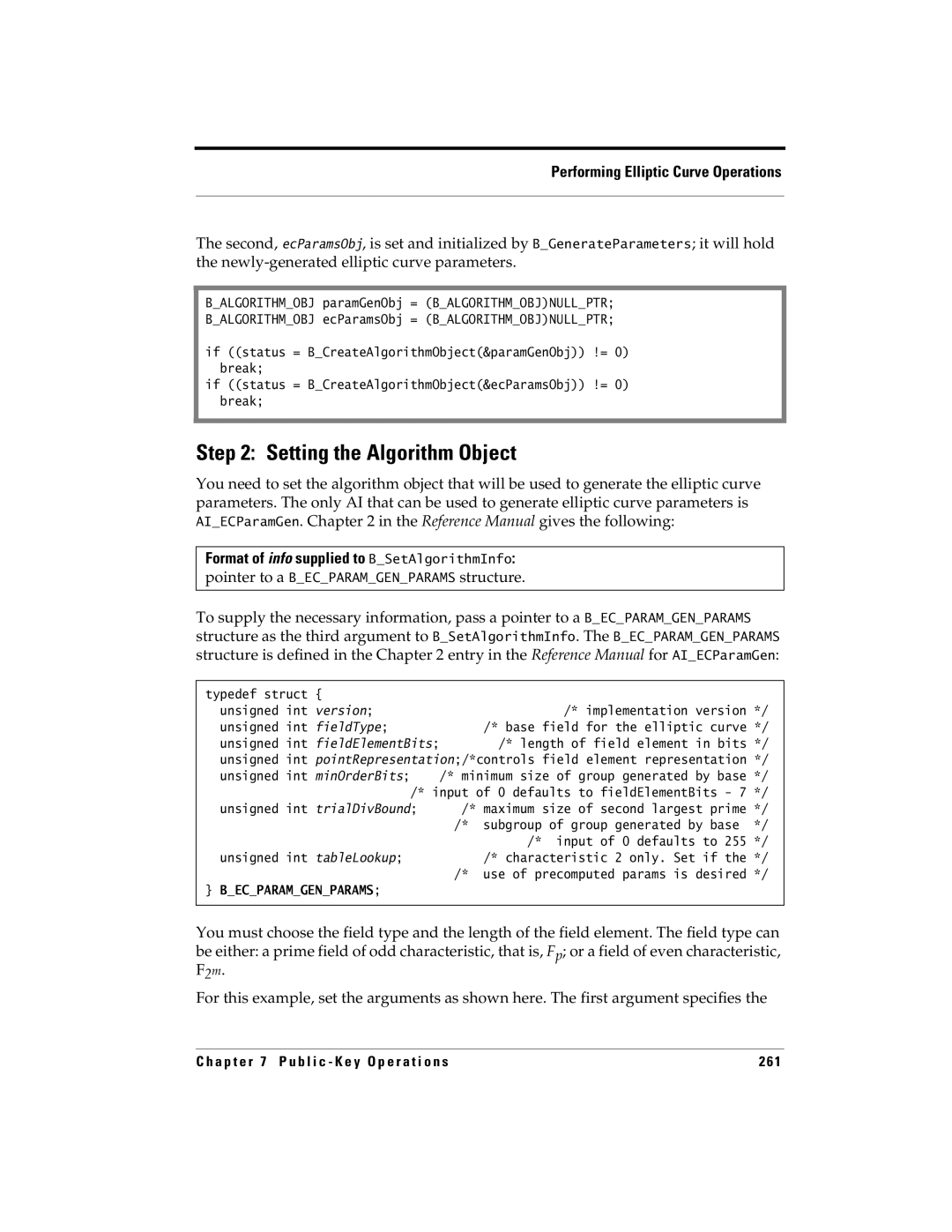 RSA Security 5.2.2 manual Format of info supplied to BSetAlgorithmInfo, Implementation version, Input of 0 defaults to 