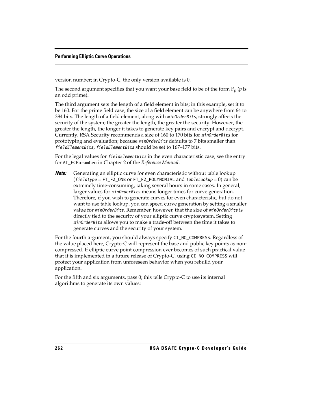 RSA Security 5.2.2 manual Performing Elliptic Curve Operations 