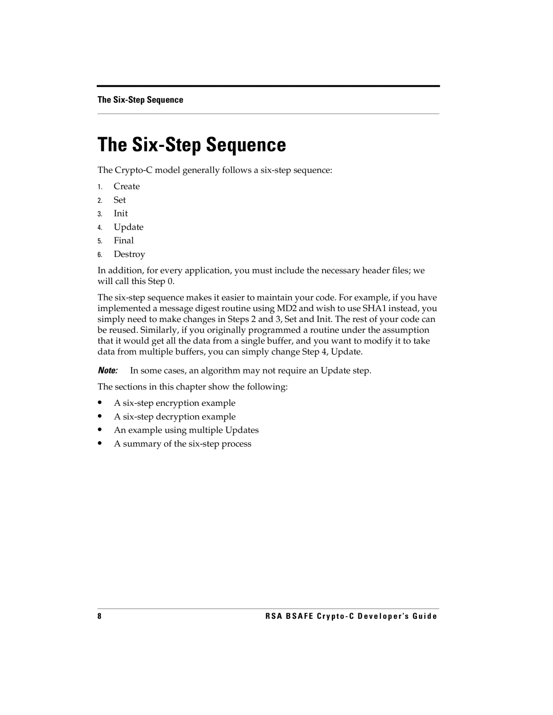 RSA Security 5.2.2 manual Six-Step Sequence 