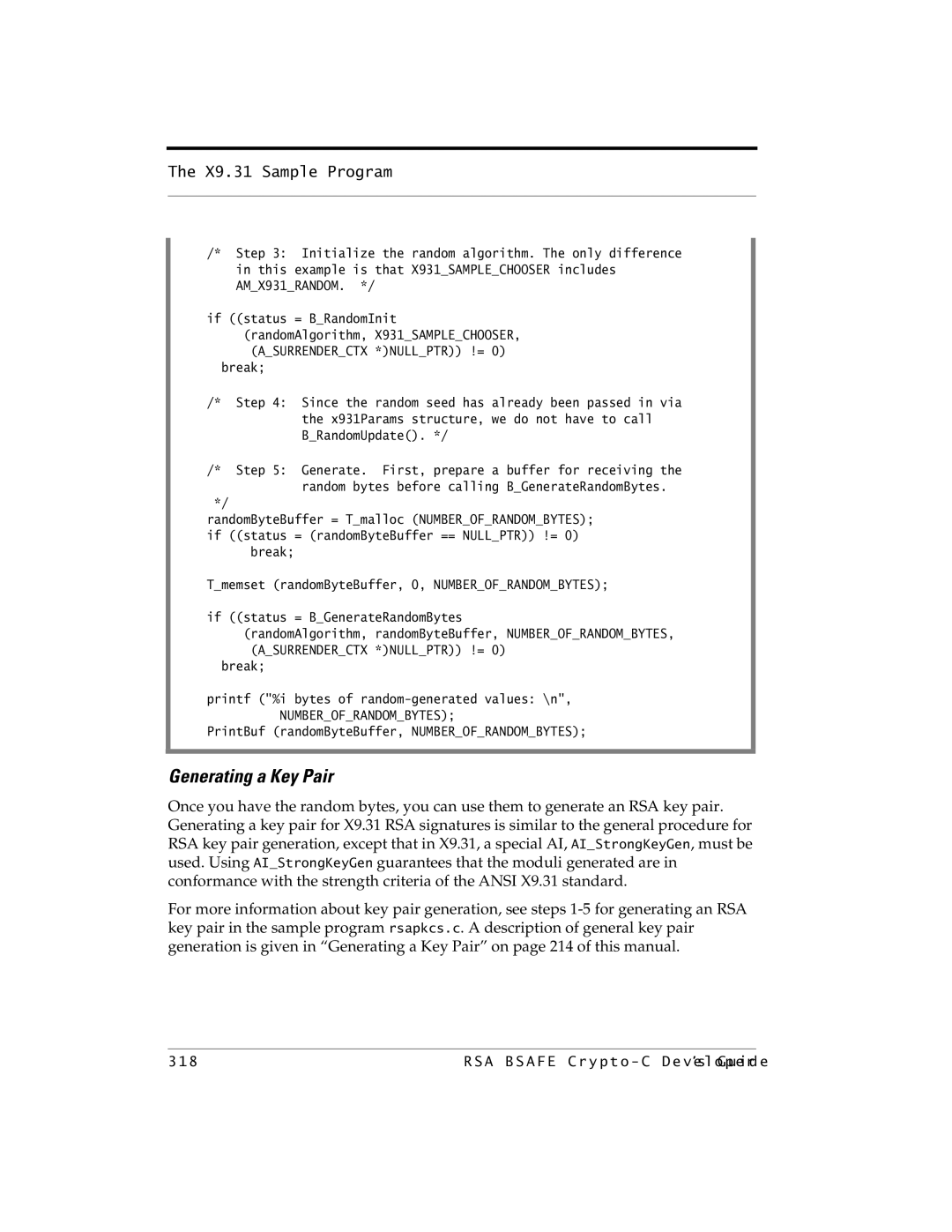 RSA Security 5.2.2 manual Generating a Key Pair 