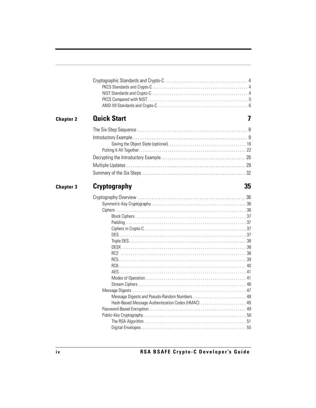 RSA Security 5.2.2 manual Quick Start, Cryptography 