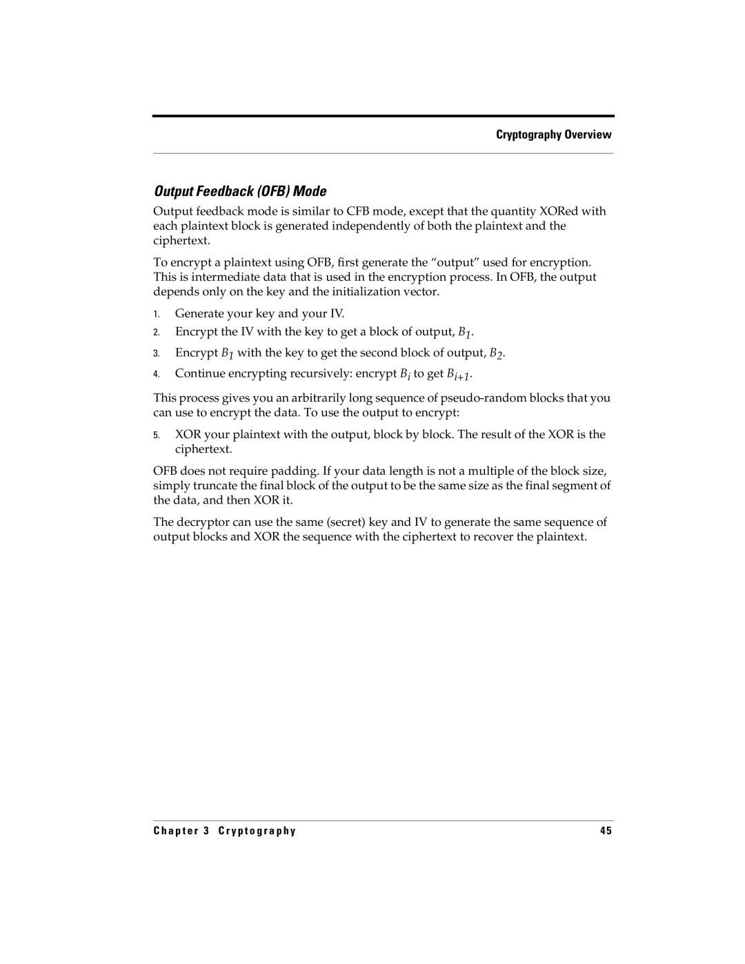 RSA Security 5.2.2 manual Output Feedback OFB Mode 