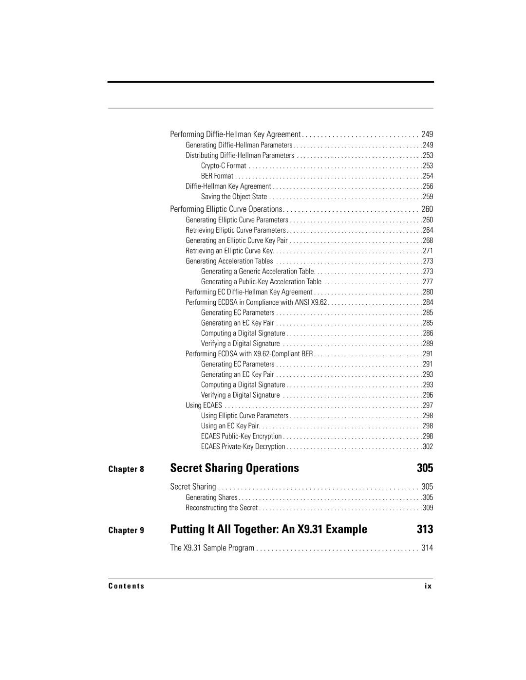 RSA Security 5.2.2 manual Secret Sharing Operations 305, Putting It All Together An X9.31 Example 