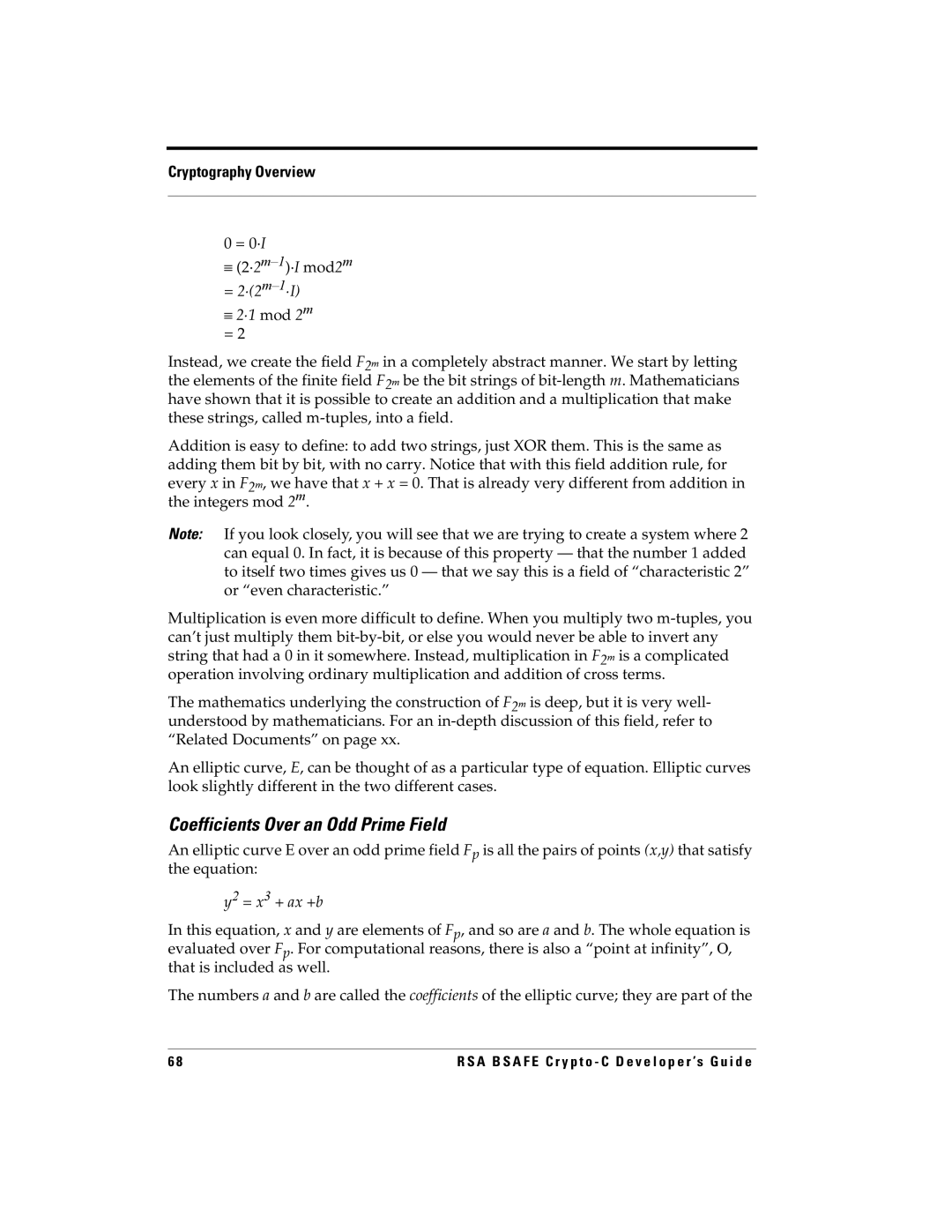 RSA Security 5.2.2 manual Coefficients Over an Odd Prime Field, = 0·I ≡ 2·2m-1·Imod2m 