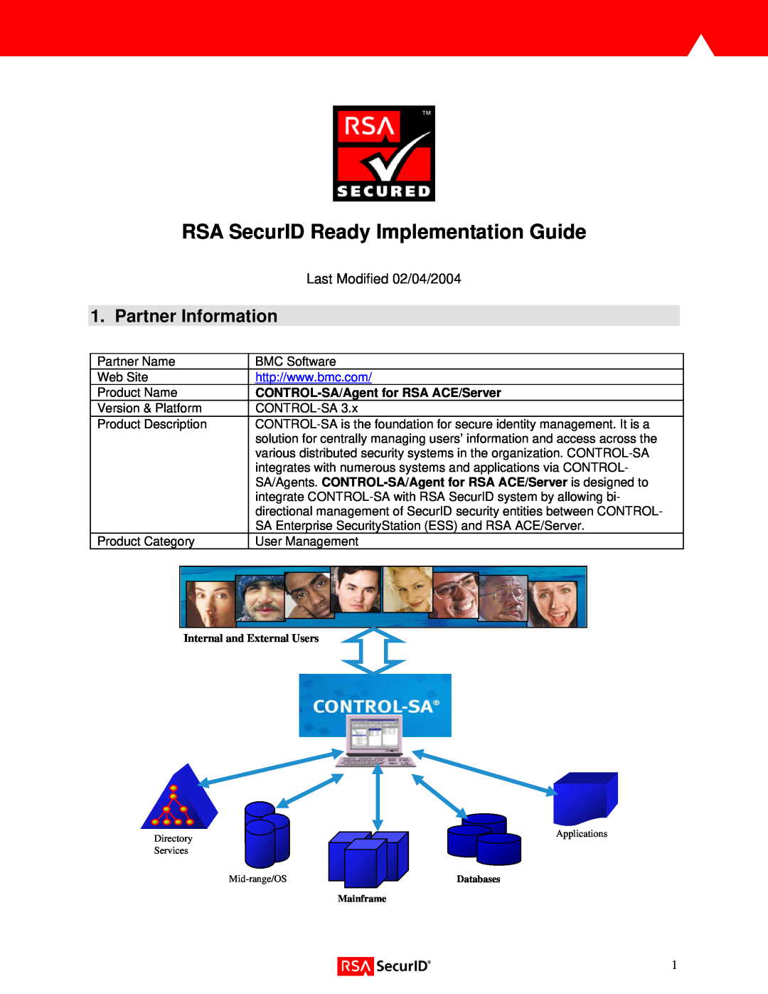 RSA Security Version 3.x manual Partner Information, RSA SecurID Ready Implementation Guide, Last Modified 02/04/2004 