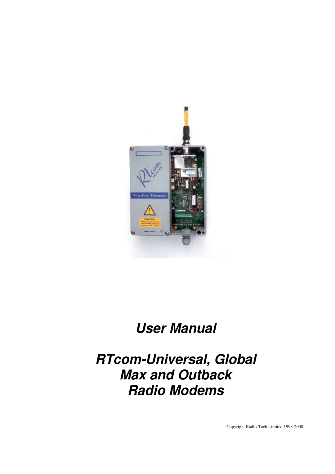 RTcom user manual RTcom-Universal, Global Max and Outback Radio Modems 