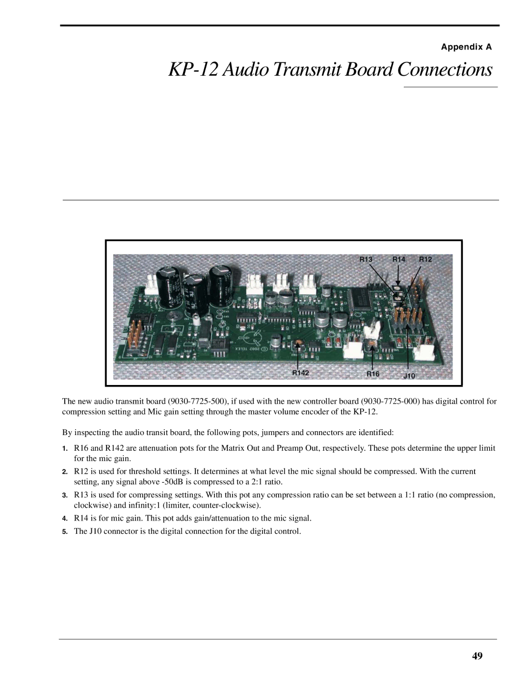 RTS DKP-8 manual KP-12 Audio Transmit Board Connections 